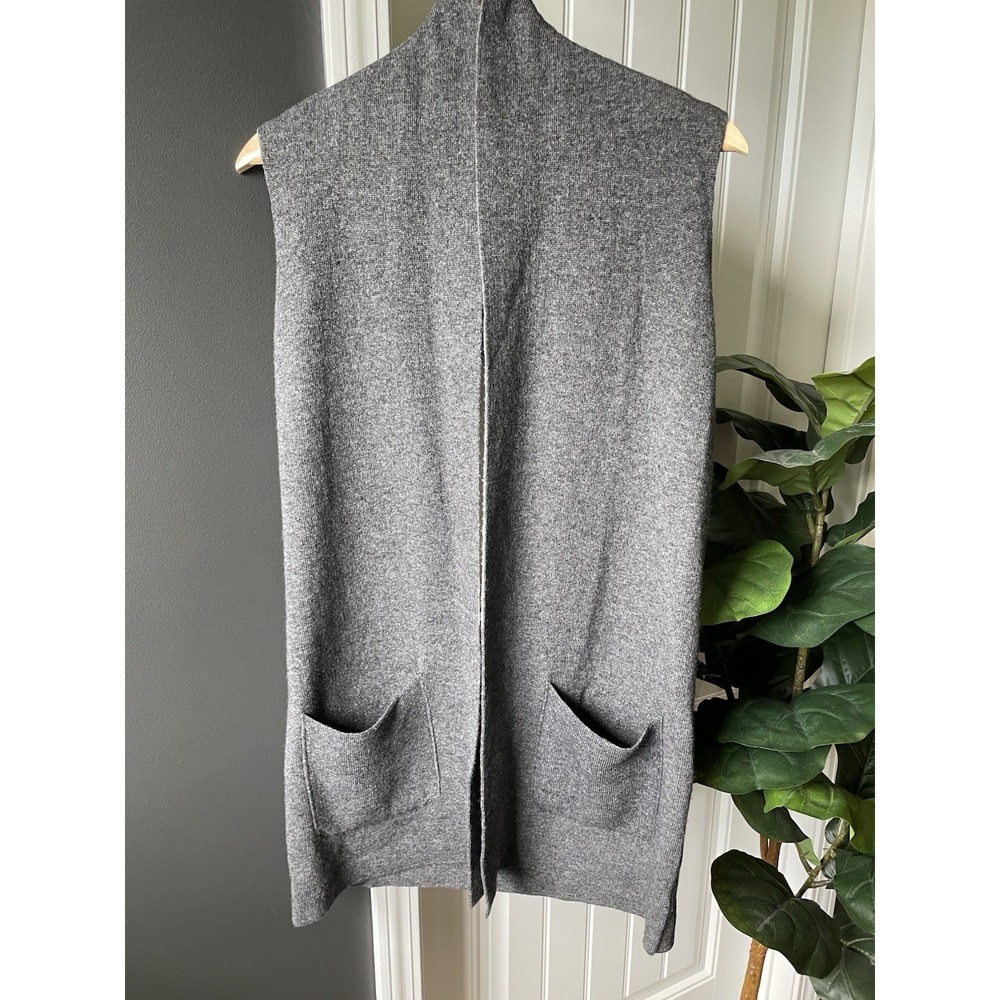 Bartolini Benedetta Cashmere/Wool Sweater Open Front Long Duster Vest XS Italy - Picture 4 of 8